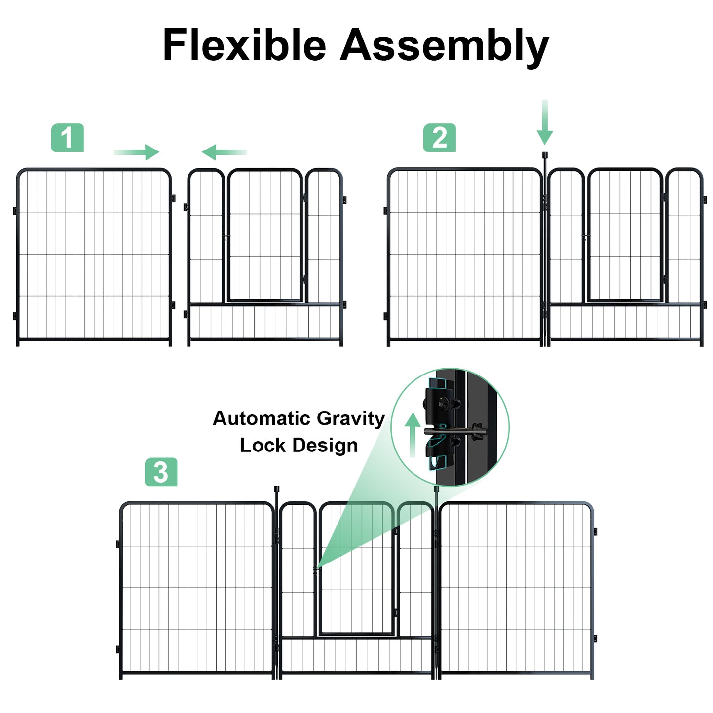 Vipuse 32″ Tall 16 Panels Heavy Duty Metal Dog Playpen for Exercise Outdoor Indoor Fence, Black