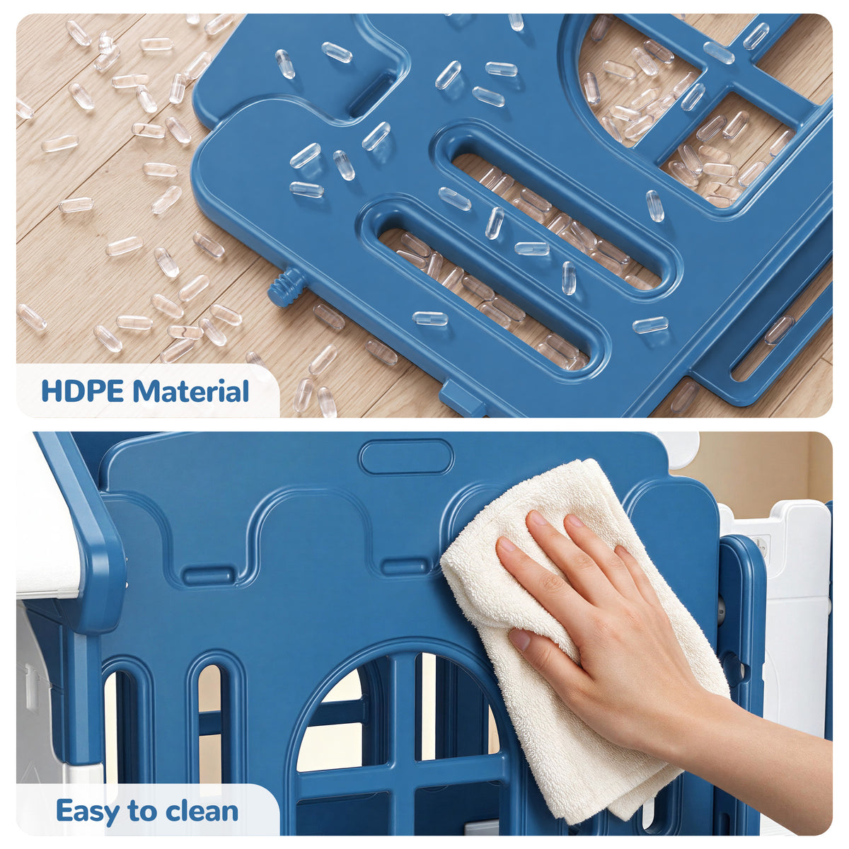 Vipuse Slide for Kids,9 in 1 Toddler Climber Playground Playset for Indoor Outdoor Backyard Home, Blue & Gray