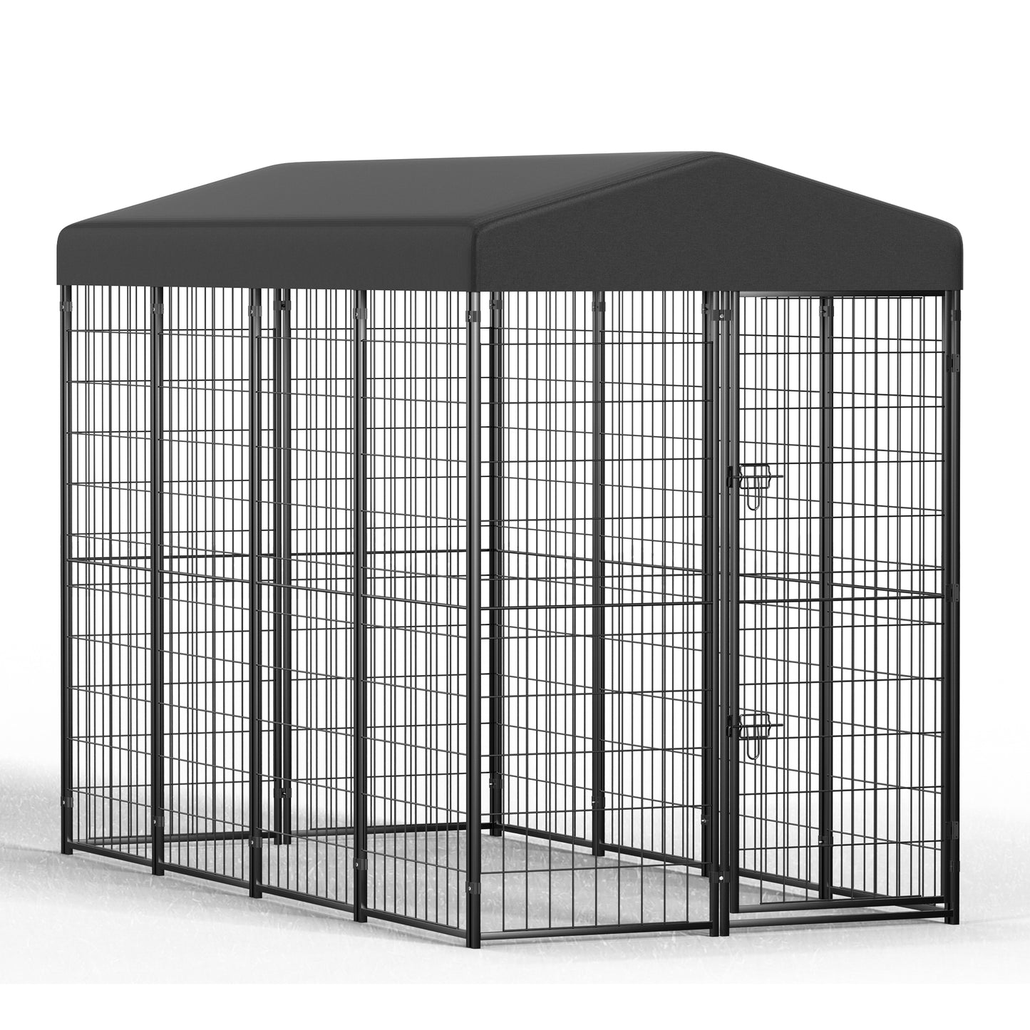 Vipuse 8' x 4' x 6' Large Dog Kennel with UV-Resistant Waterproof Roof, Heavy Duty Metal Dog Cage Crate for Indoor or Outdoor