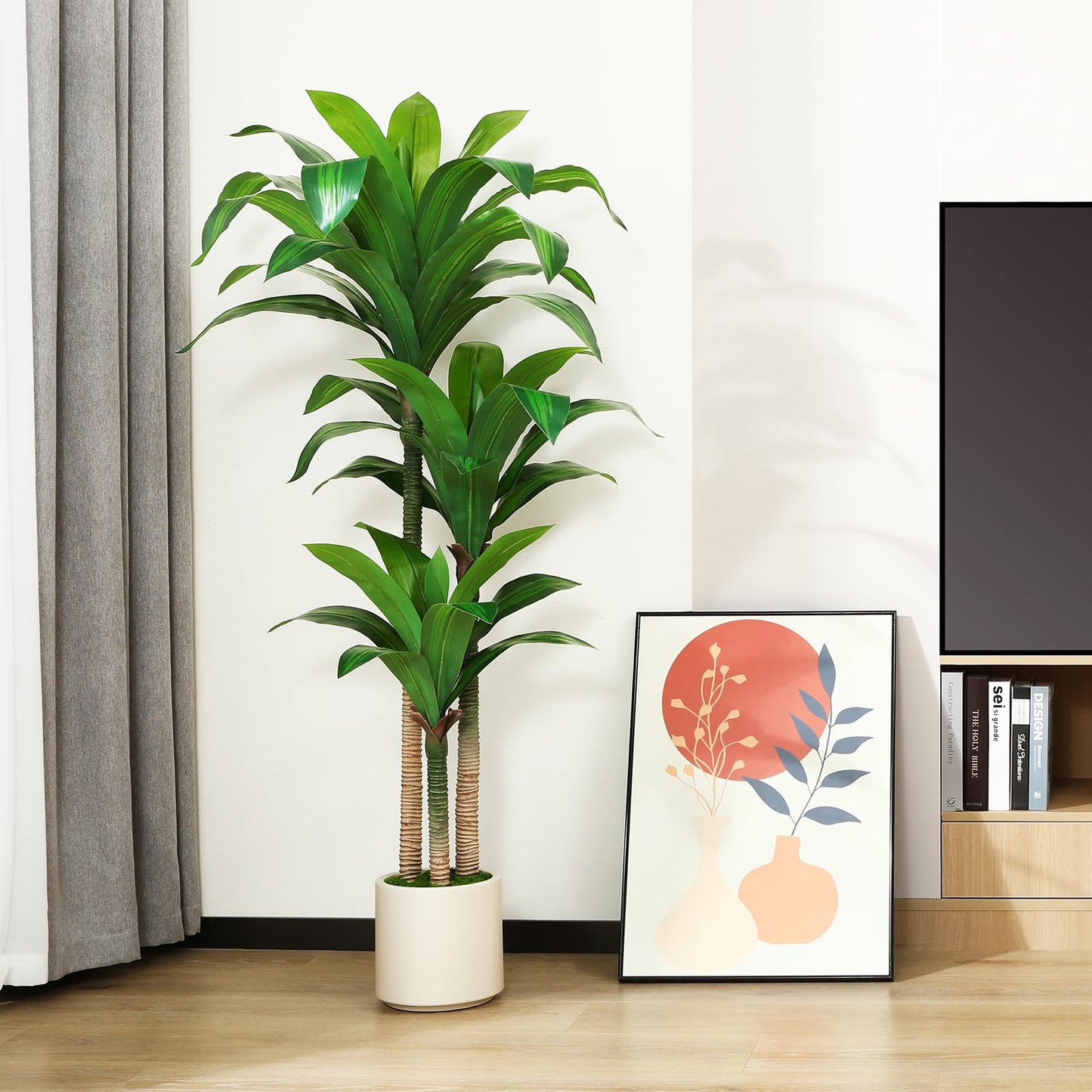 Dracaena Tree Faux Plants Indoor Outdoor Decor, Artificial Plants for Home Decor Office Living Room Porch Patio