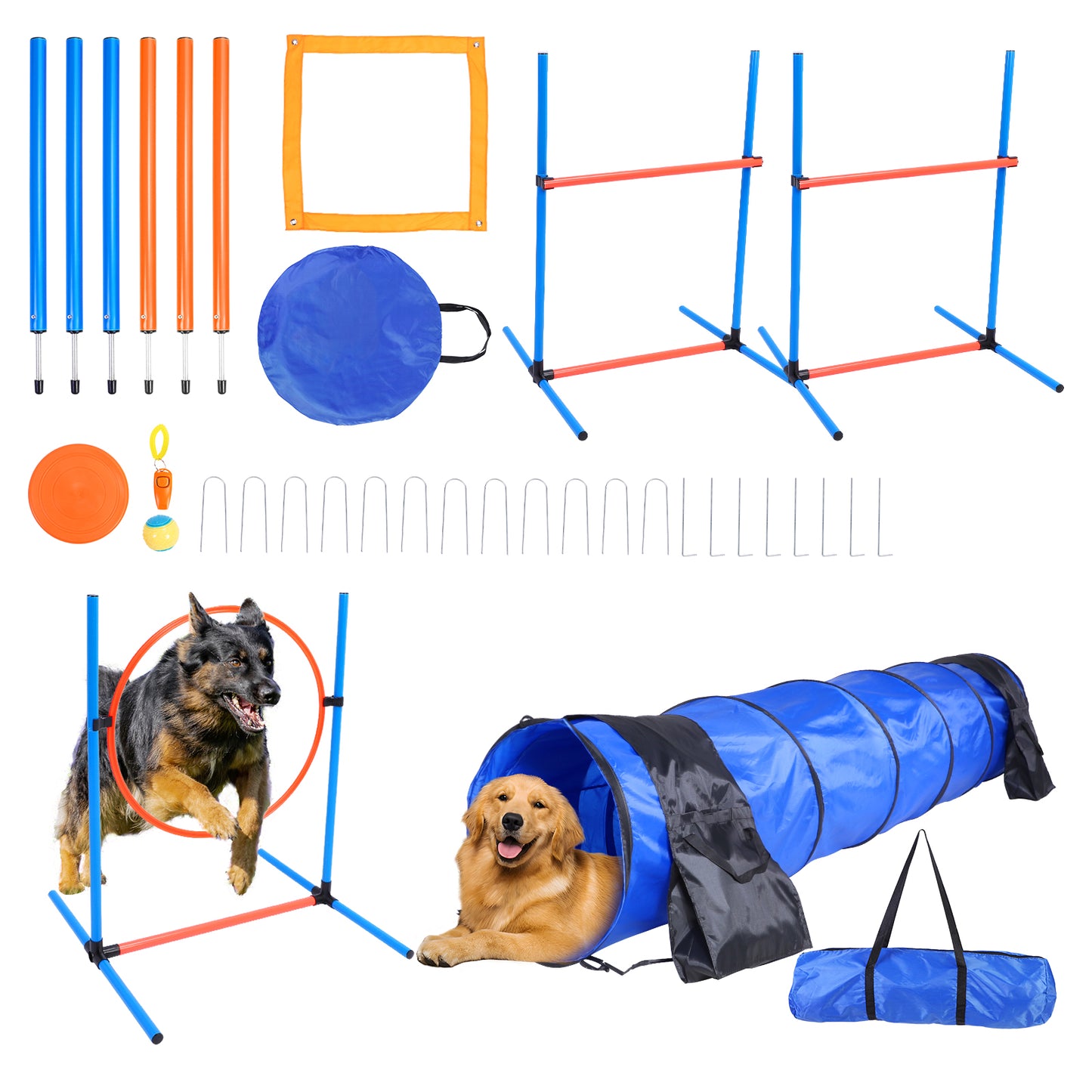 Dog Agility Course Backyard Set, Dog Agility Equipment, Dog Obstacle Course Backyard, Agility Training Equipment for Dogs, Dog Agility Jumps