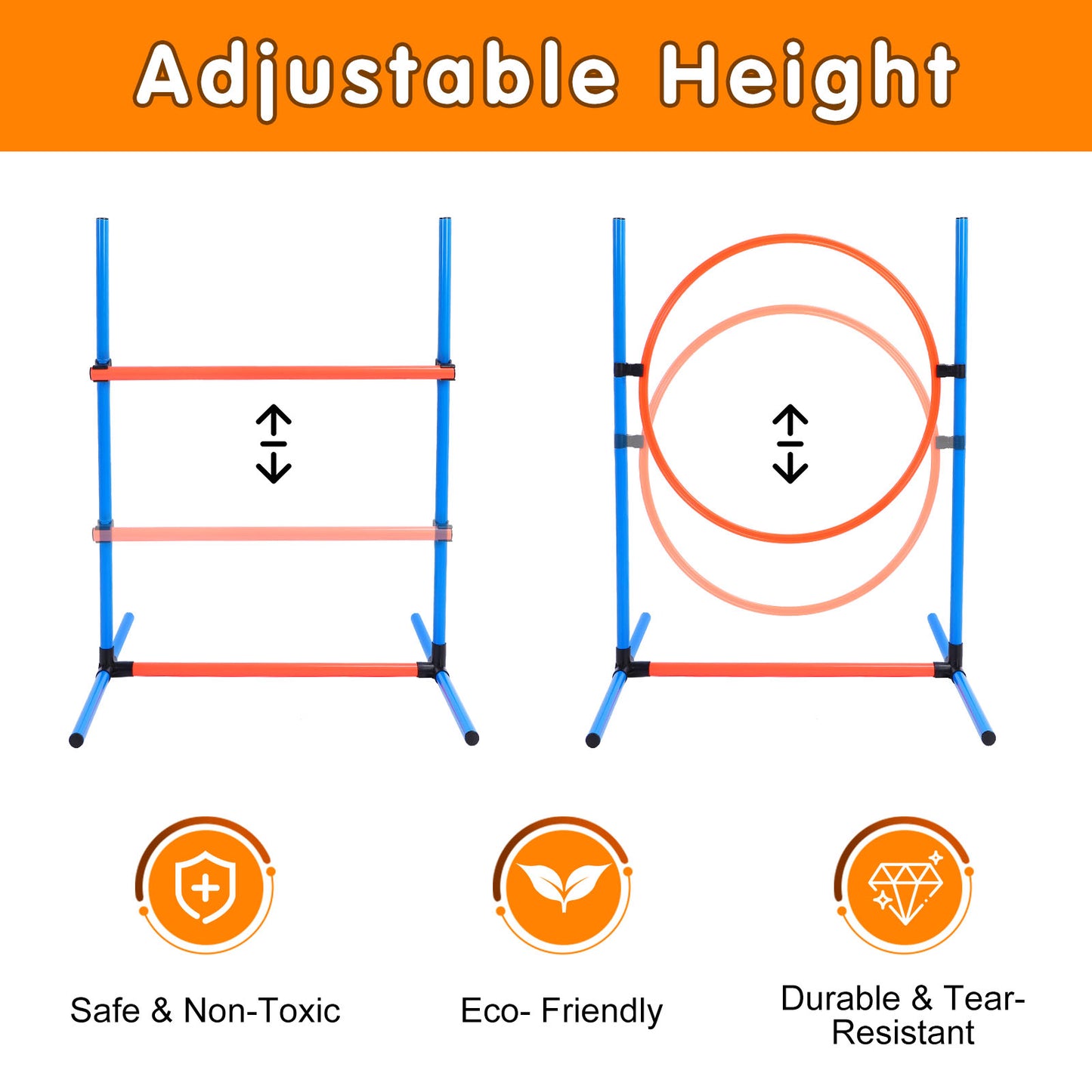 Dog Agility Course Backyard Set, Dog Agility Equipment, Dog Obstacle Course Backyard, Agility Training Equipment for Dogs, Dog Agility Jumps