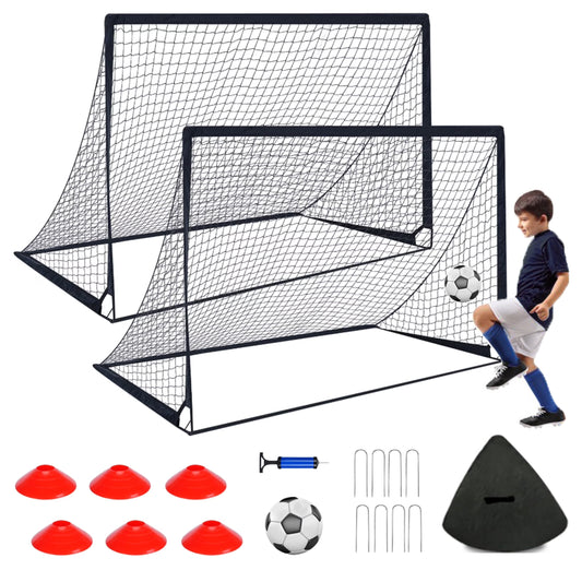 Vipuse 2 Pack 4x3ft Soccer Goals&Ball Set for Kids/Teenagers, Portable Pop Up Training Kits for Backyard/Outdoors
