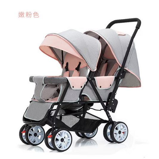 Welbabel Double Stroller for 2 kids,Foldable Compact Baby Stroller with Canopy for Newborn Baby 0-3 Years