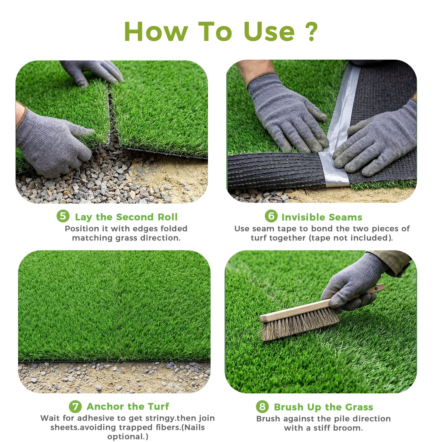 Vipuse Artificial Grass Rug, 5 x 6.5FT Faux Grass Turf with Drainage Holes for Garden Lawn Landscape Balcony Patio Backyard Easter Decor