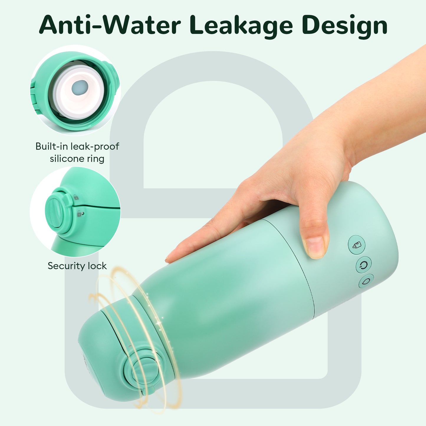 Minikid Upgraded Bottle Warmer for Baby , Dual Heating Modes for Breast Milk and Water, 12 OZ Portable Milk Warmer, Green