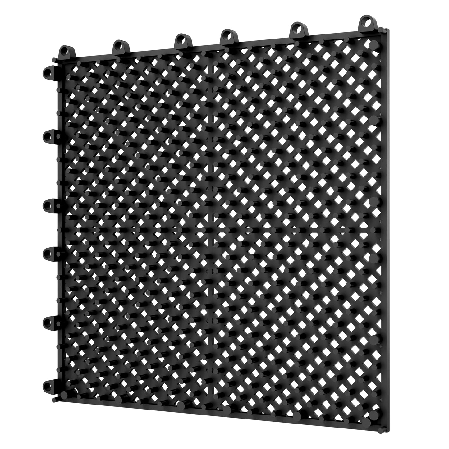 Vipuse 60PCS Interlocking Tile Cushion,12" x 12" Drainage Floor Mats, Soft PVC Non-Slip Tiles with Drainage Holes for Wet Areas like Bathrooms, Kitchens, Pools, and Restrooms, Black