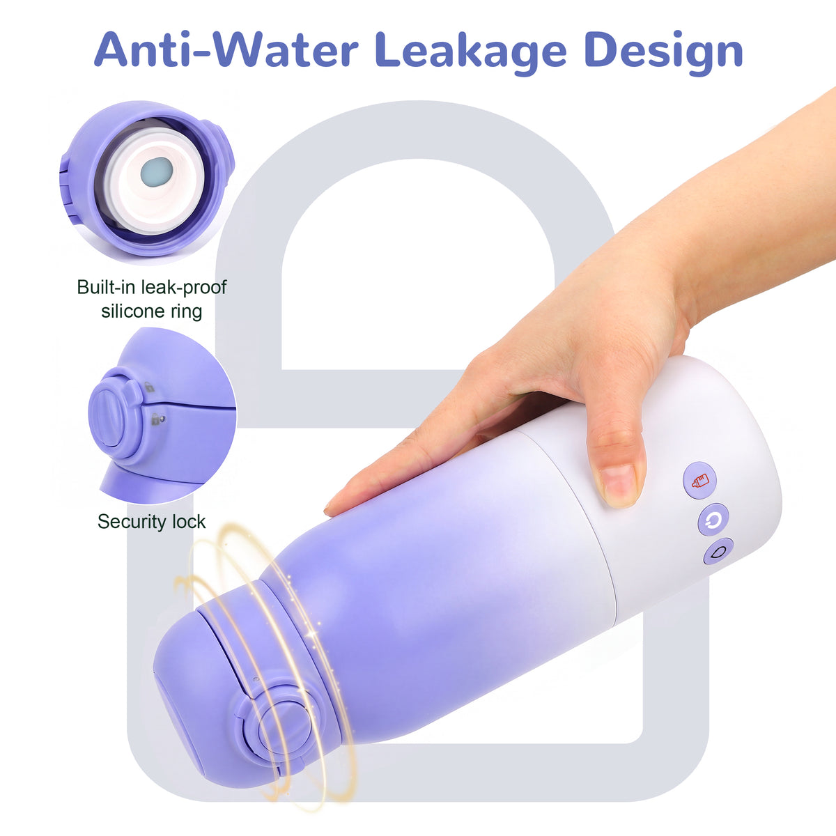 Vipuse Upgraded Bottle Warmer for Baby , Dual Heating Modes for Breast Milk and Water, 12 OZ Portable Milk Warmer, Purple