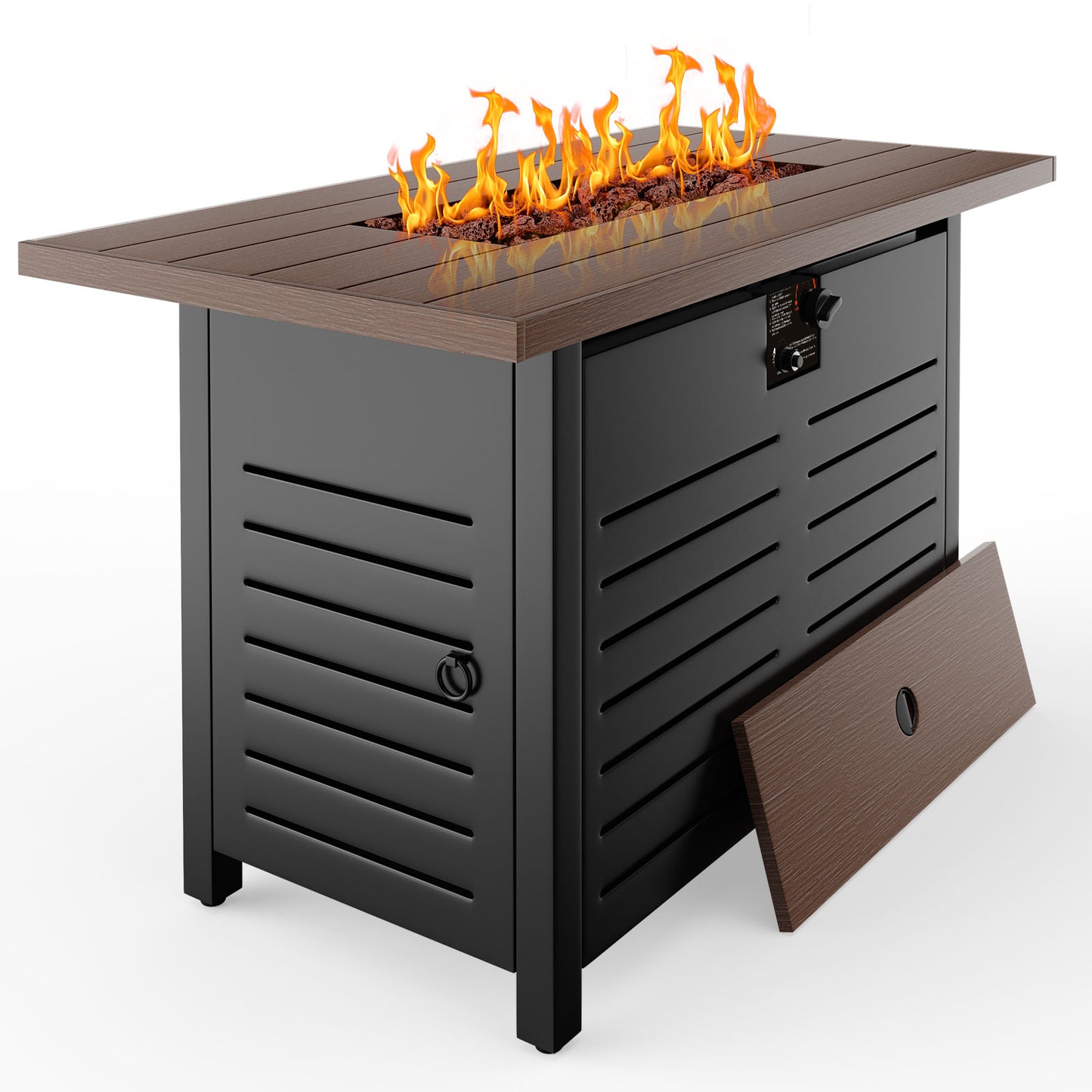 42" Square 50,000 BTU Propane Gas Fire Pit Table with Metal(Steel)&Hand painted paint desktop