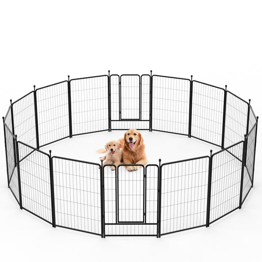 Vipuse 40″ Tall 16 Panels Metal Dog Playpen for Exercise Outdoor Indoor Fence, Black
