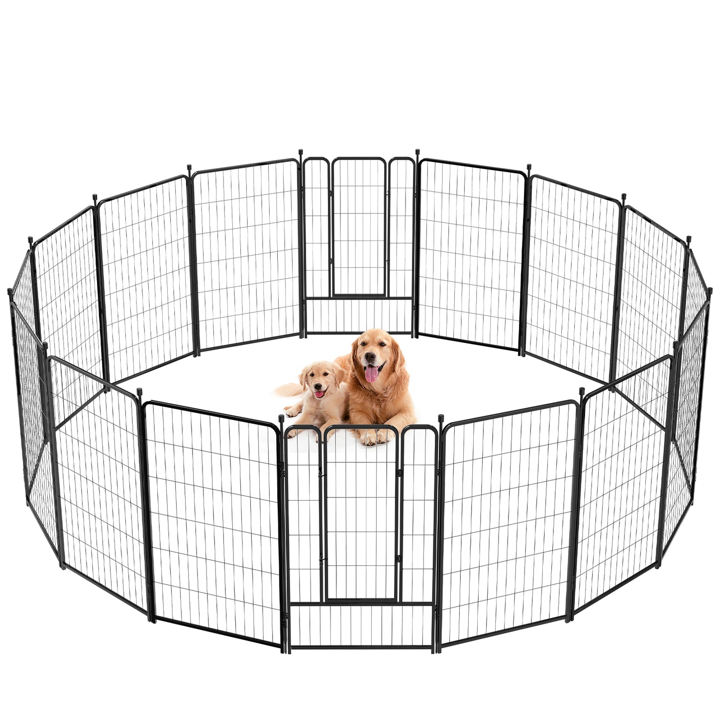 Vipuse 45″ Tall 16 Panels Metal Dog Playpen for Exercise Outdoor Indoor Fence, Black