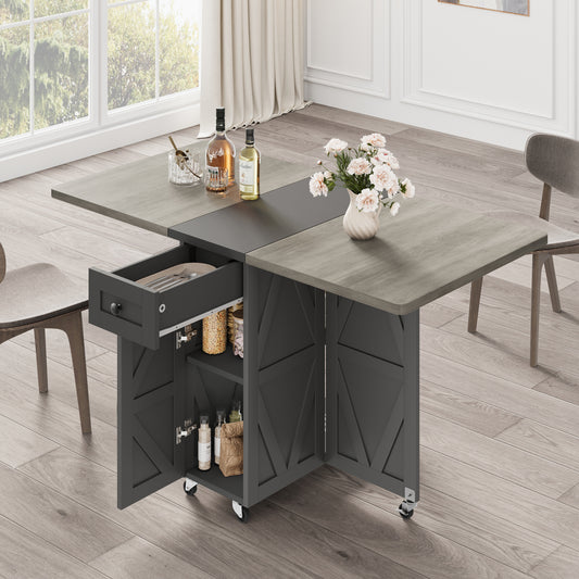 Anyact Folding Dining Table for 2-4 Persons, Space Saving Dining Room Table, 47" Folding Kitchen Table, Carlo Grey