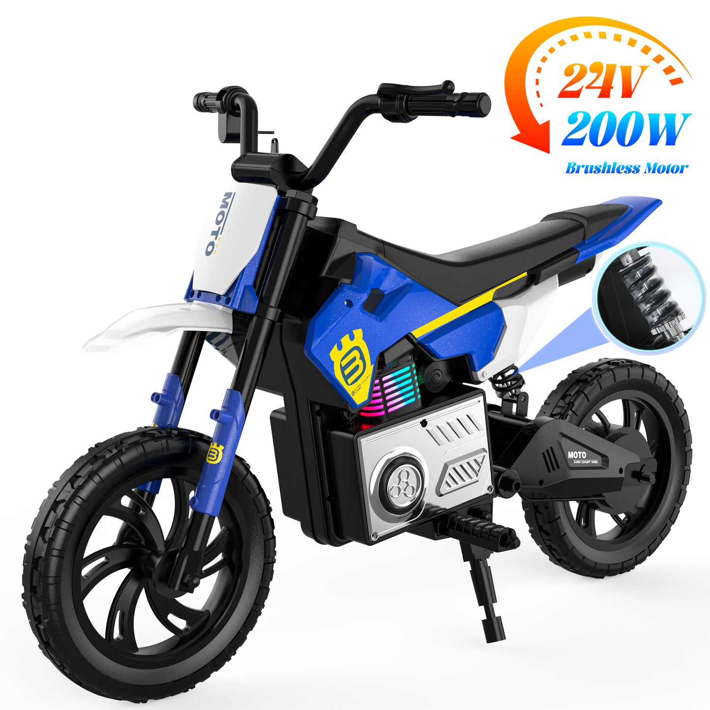 24V Electric Dirt Bike for Kids-Blue