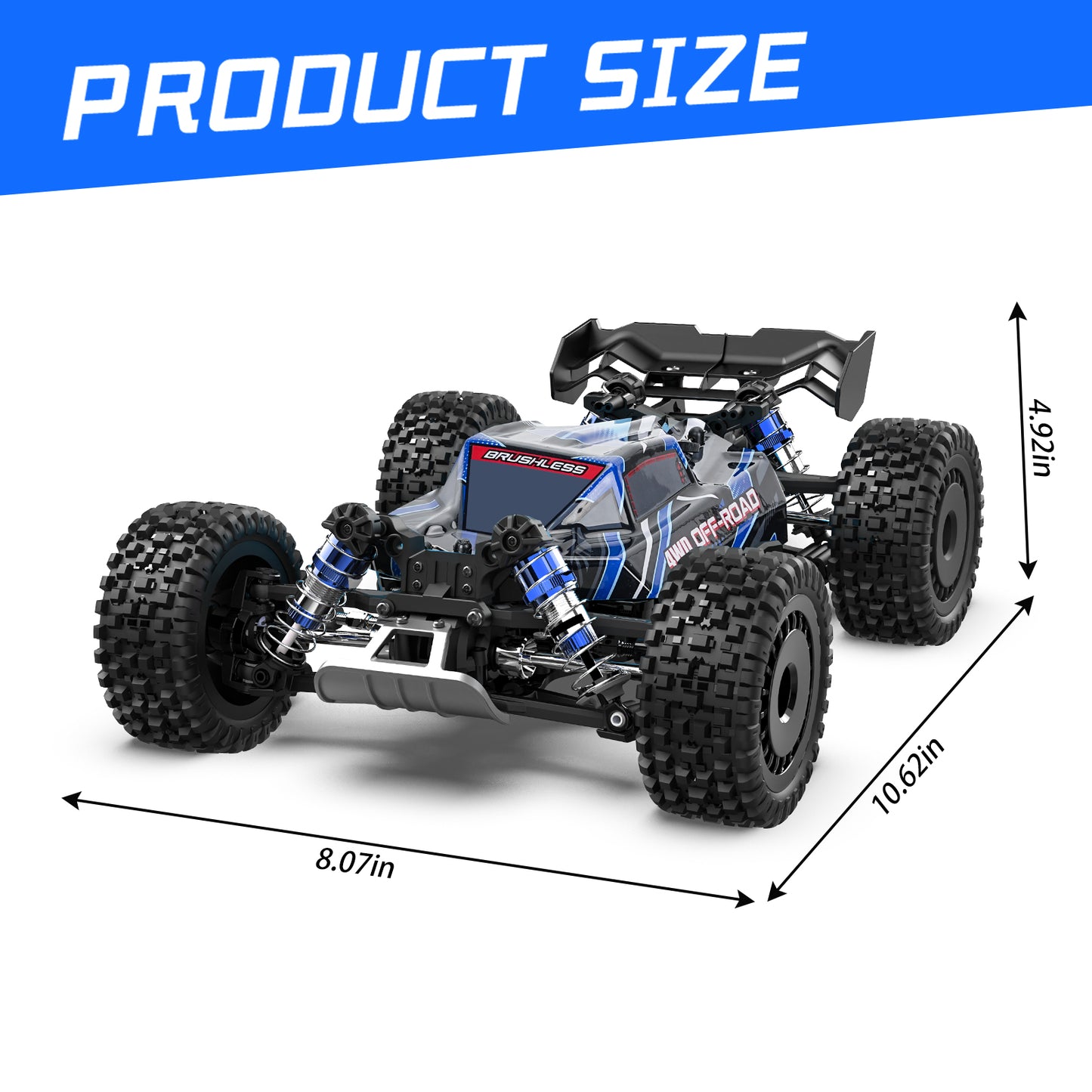 Mibescal 1:16 Remote Control Brushless Car(Blue)