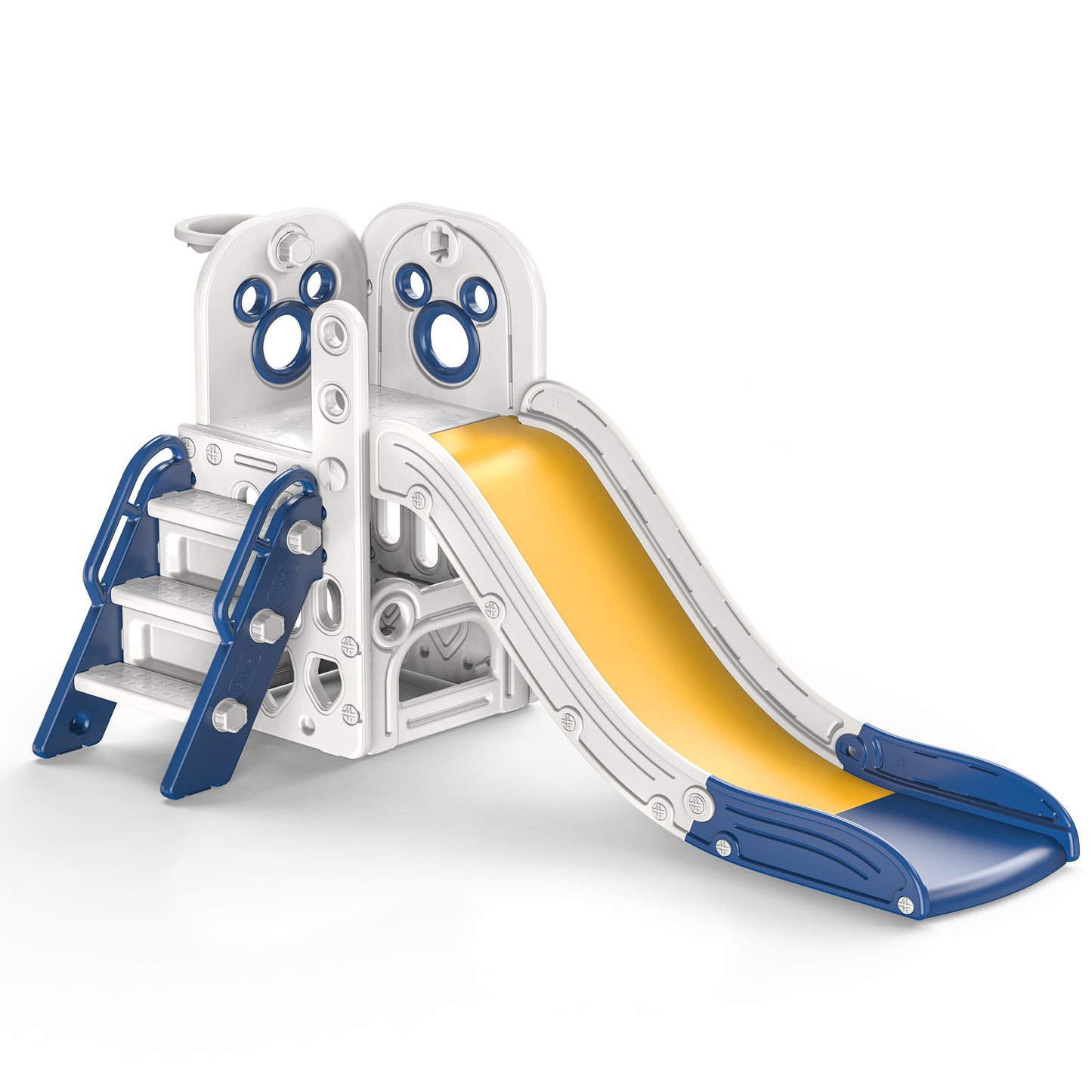 Zifadola Sturdy Kids Slide, 4 in 1 Toddler Slide and Climber Playset with Basketball