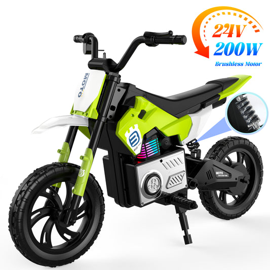 24V Electric Dirt Bike for Kids-Green