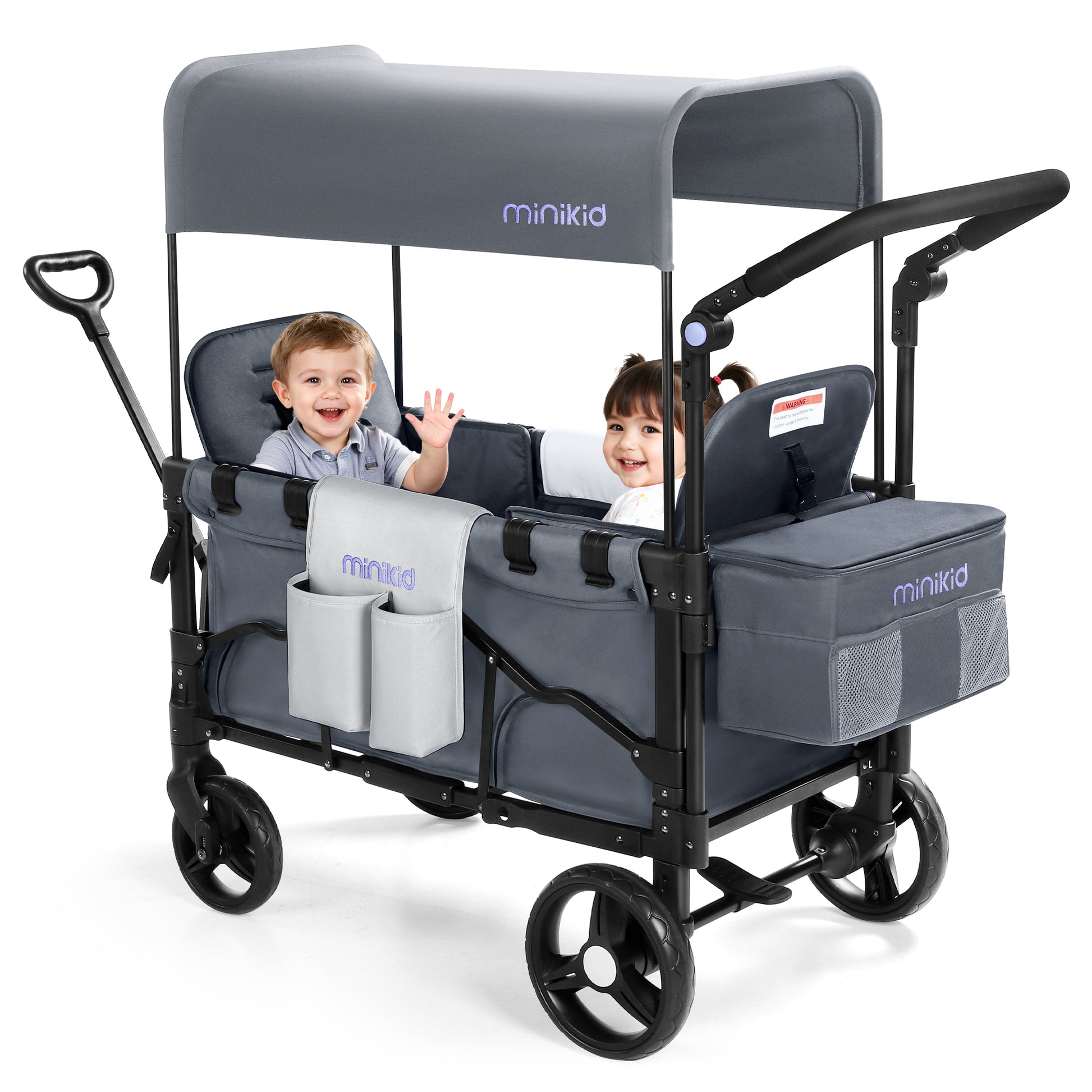 kids wagon stroller with seats Minikid Stroller Wagon for 2 Kids, Baby Wagon Stroller with Adjustable – Bestgoods