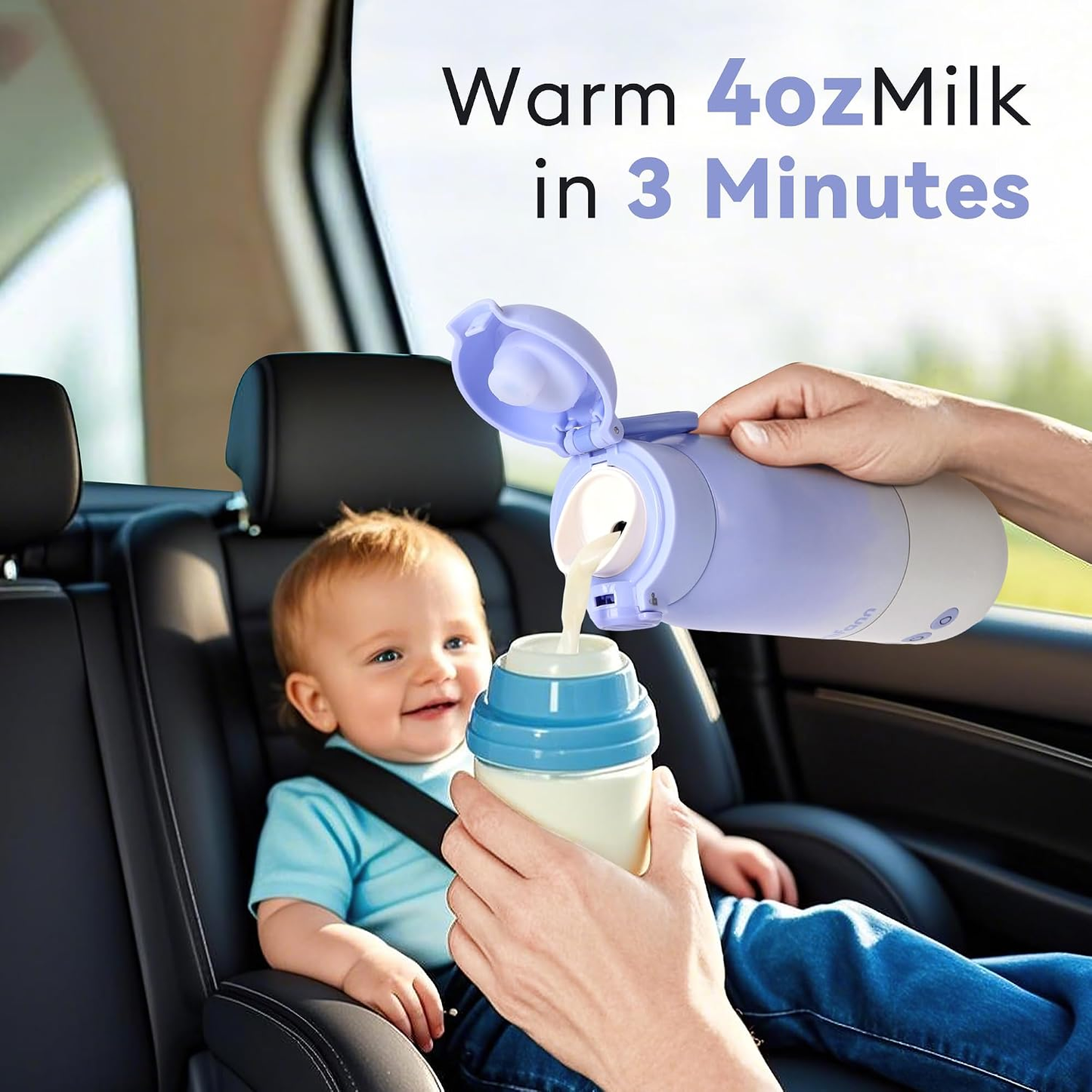Vipuse Upgraded Bottle Warmer for Baby , Dual Heating Modes for Breast Milk and Water, 12 OZ Portable Milk Warmer, Purple