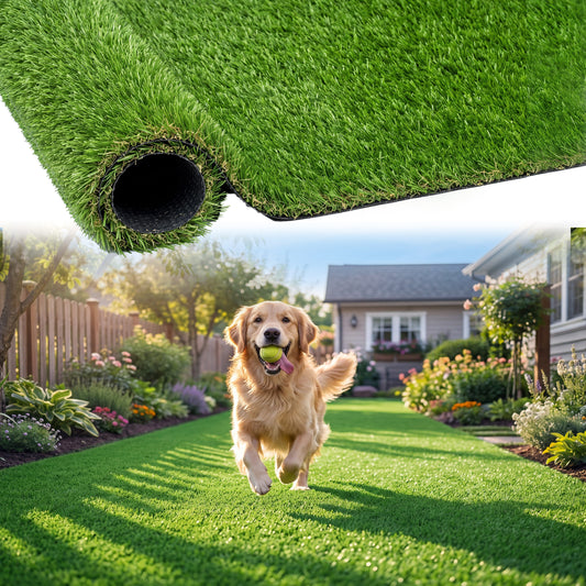 Vipuse Artificial Grass Rug, 5 x 6.5FT Faux Grass Turf with Drainage Holes for Garden Lawn Landscape Balcony Patio Backyard Easter Decor