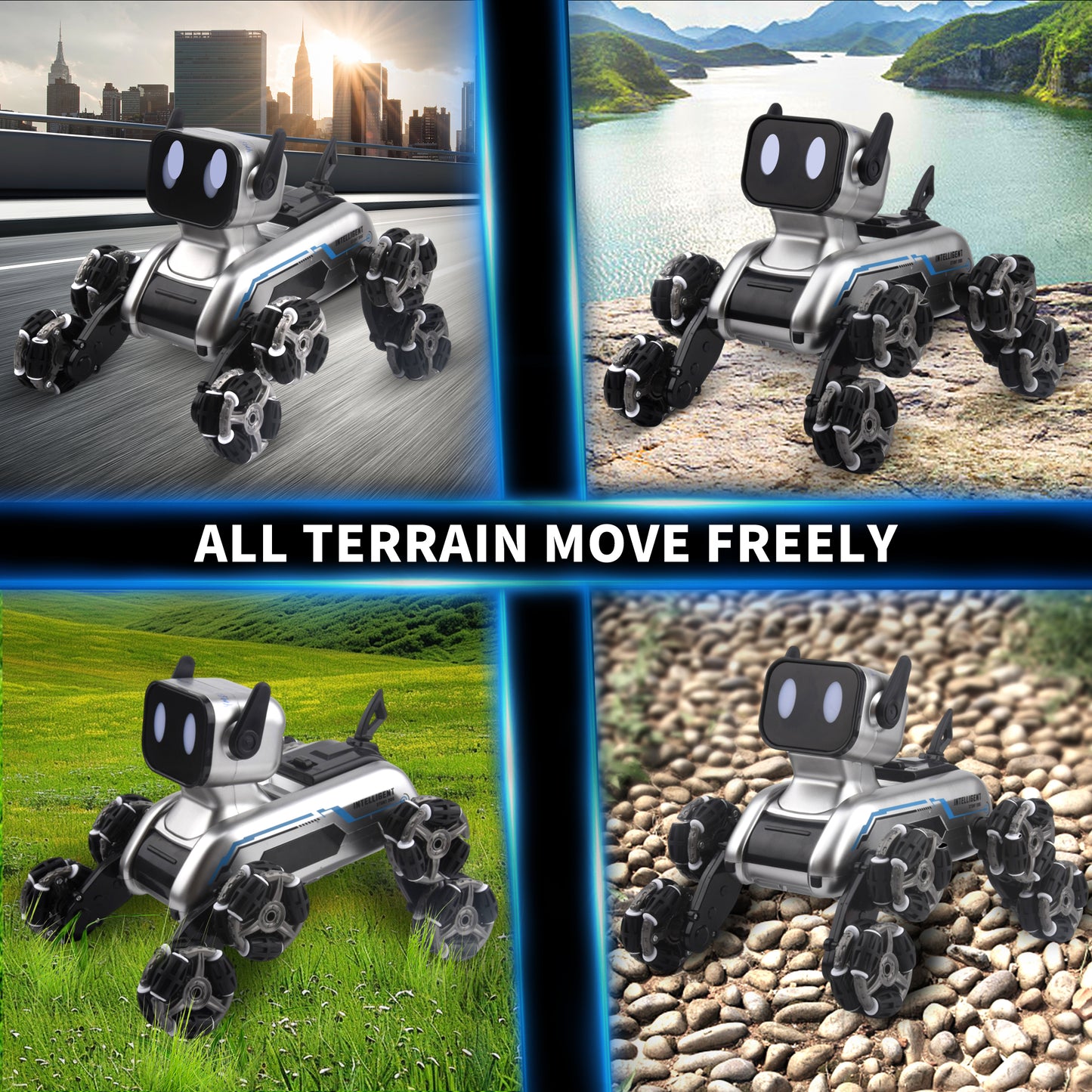 Mibescal Robot dog with 8 wheels