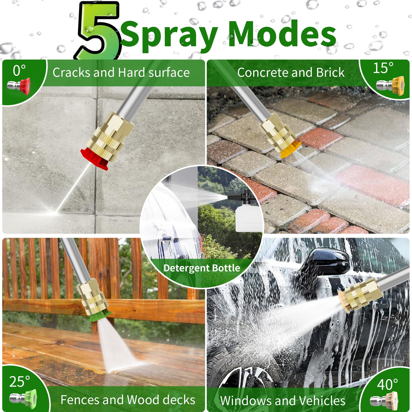Vipuse 1800W Electric Pressure Washer, 4200PSI Max 2.8 GPM with 4 Nozzles, Portable High Pressure Cleaning Machine Washer with 36FT Cord, 23FT Hose, for Cars, Driveways, Fences, Patios