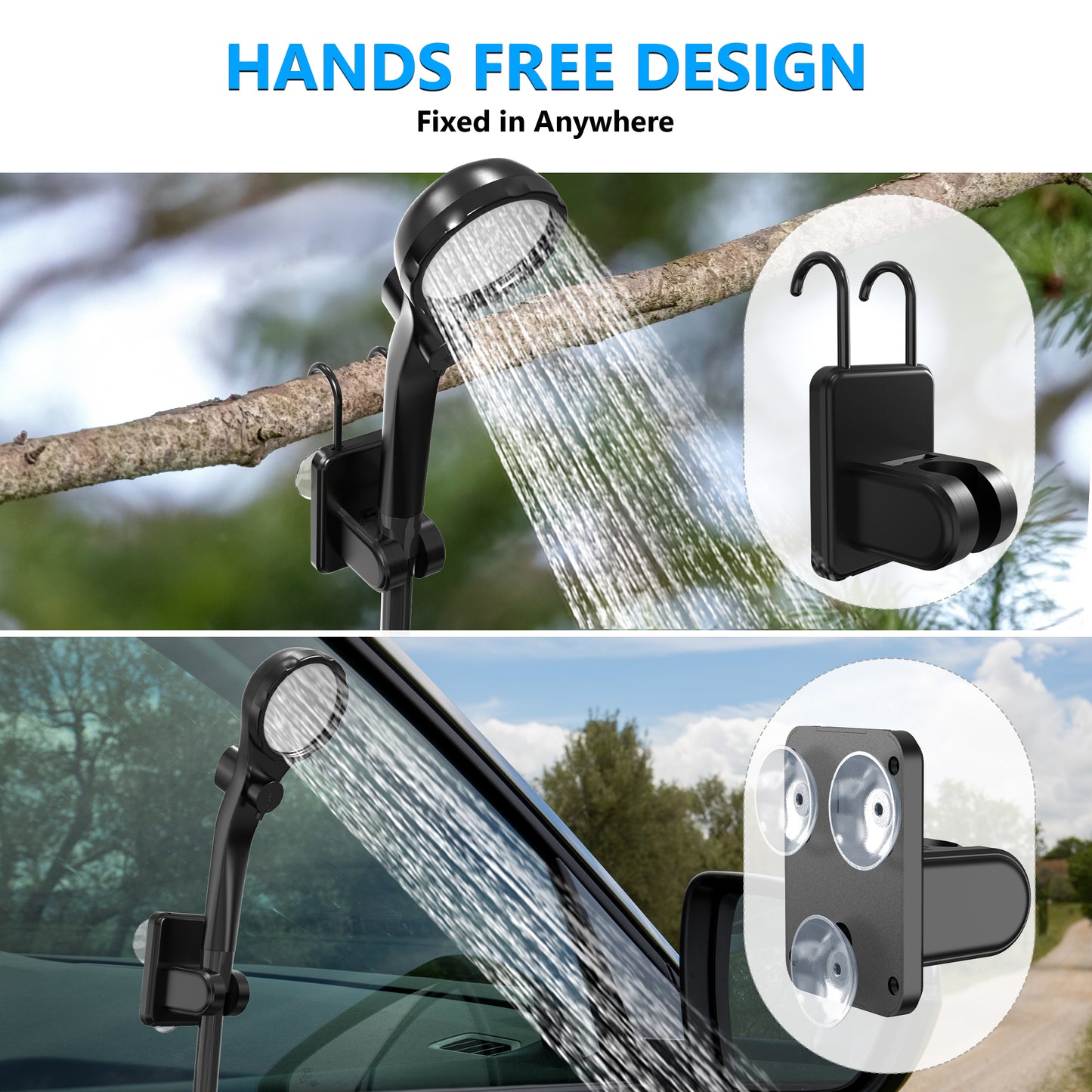 Vipuse 7800mAh Battery Powered Portable Bath Shower Kit with Foldable 5 Gallon Bucket for Hiking/Travel/Car/Pet Washing
