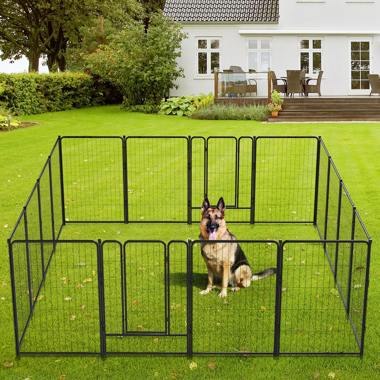 Vipuse 40″ Tall 16 Panels Metal Dog Playpen for Exercise Outdoor Indoor Fence, Black