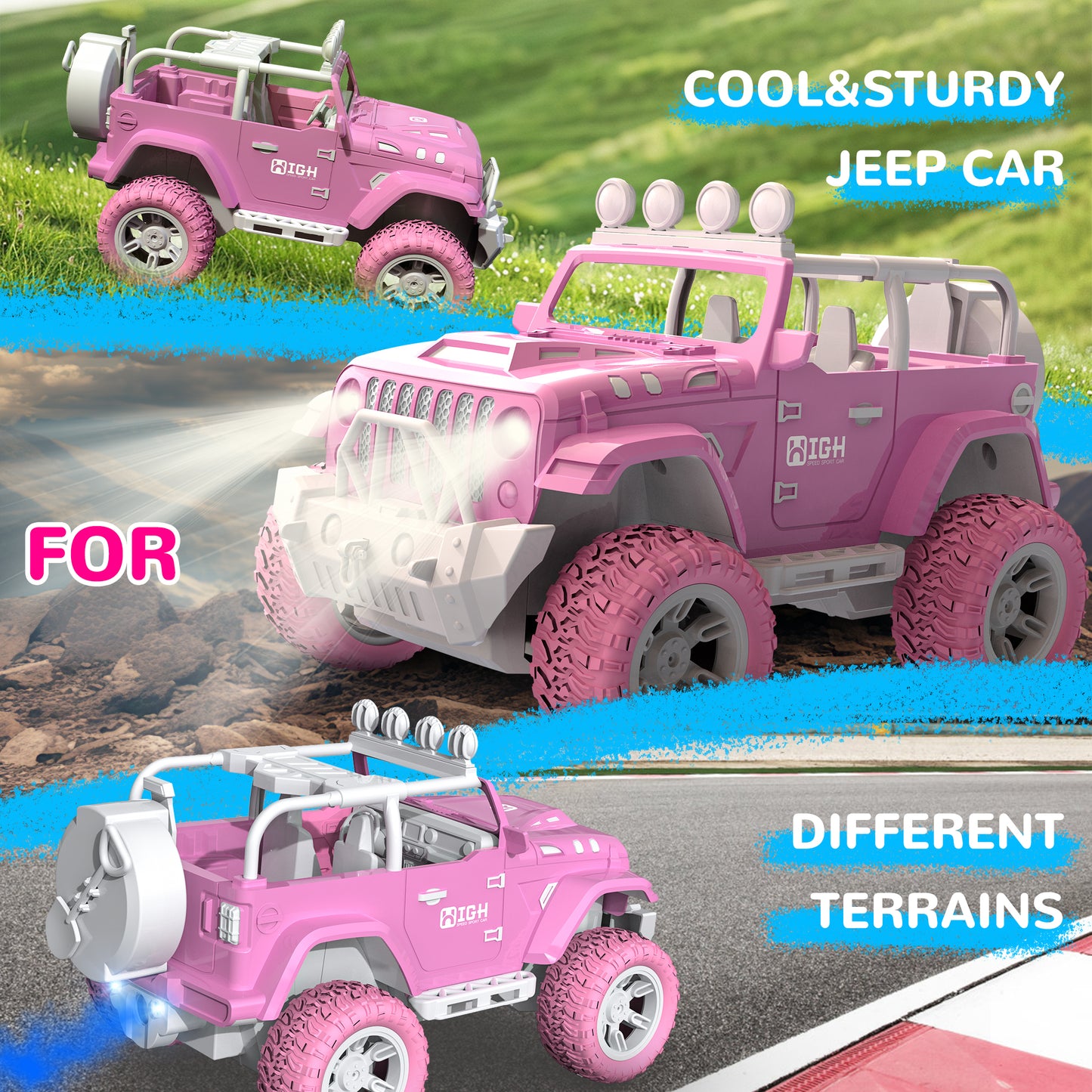 Mibescal Pink Remote Control Jeep