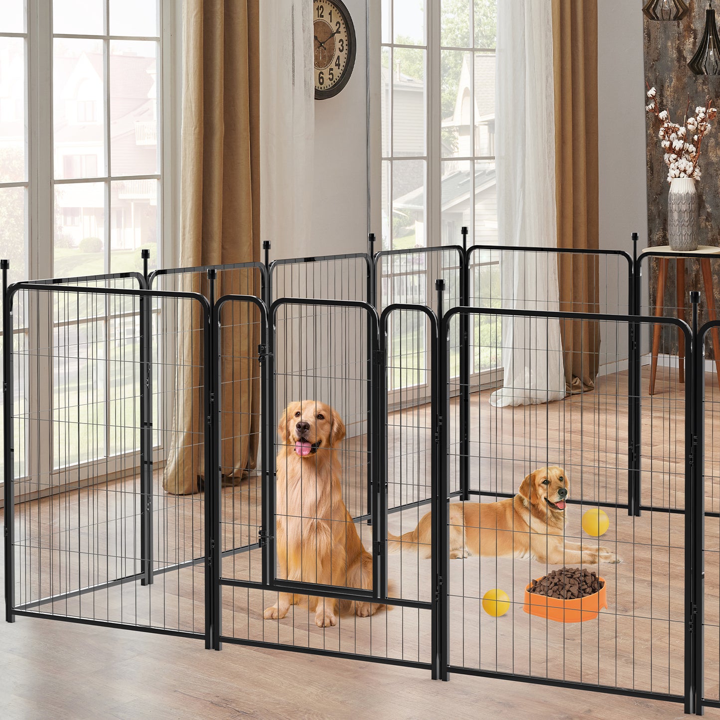 Vipuse 40″ Tall 16 Panels Metal Dog Playpen for Exercise Outdoor Indoor Fence, Black