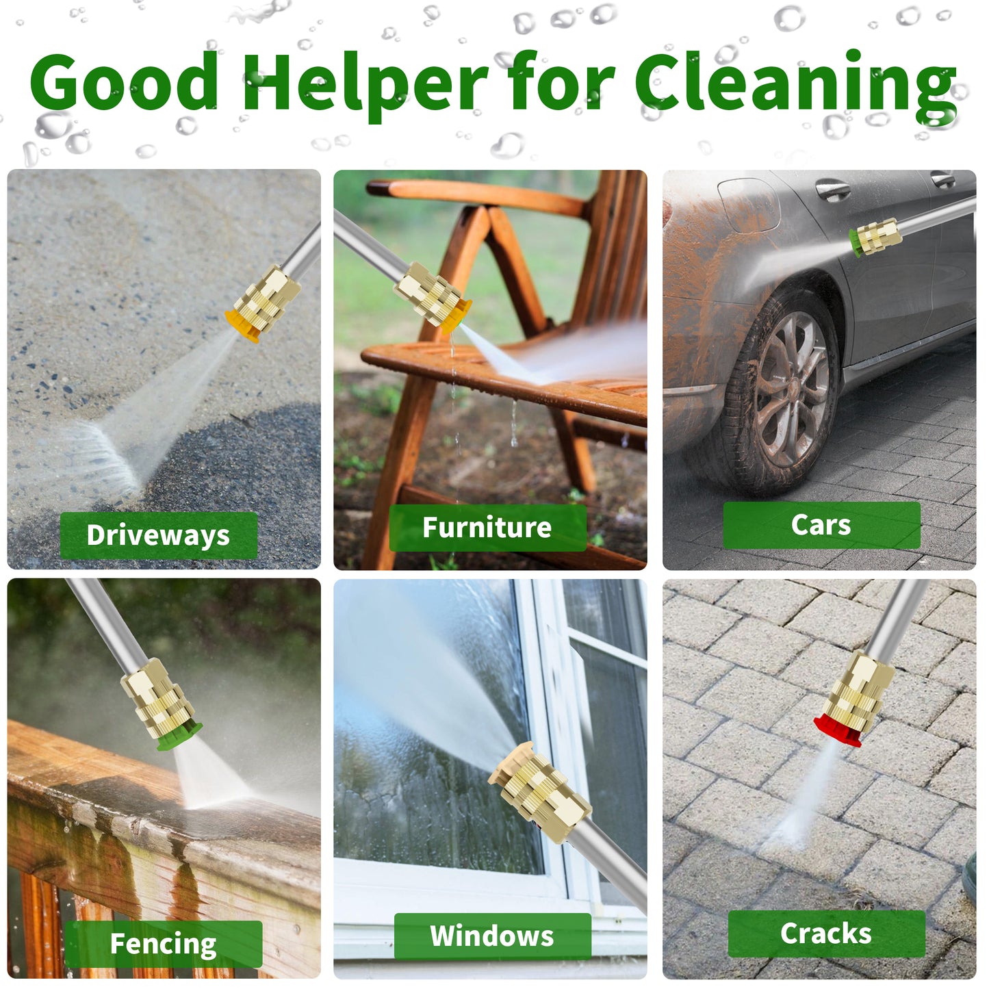 Vipuse Electric Pressure Washer, 4200 PSI Max.2.8GPM Power Washer with 23ft Hose /4 Nozzles/400ML Foam Cannon, Clean Tool for Cars/Fences/Patios/Floor