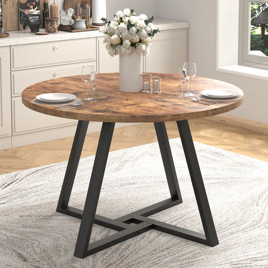 Anyact 47 Inch Rustic Round Dining Table, Circle Dining Table for Dining Room, Home(Only Table)
