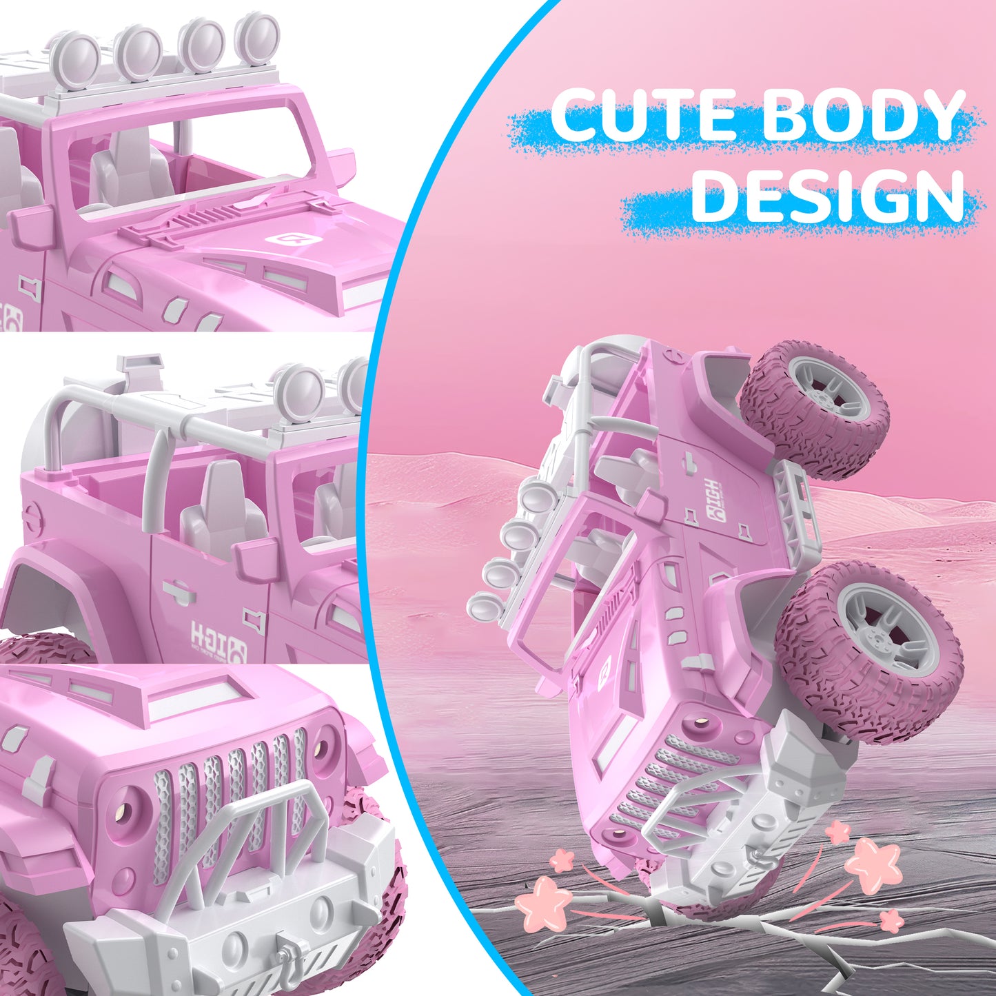 Mibescal Pink Remote Control Jeep