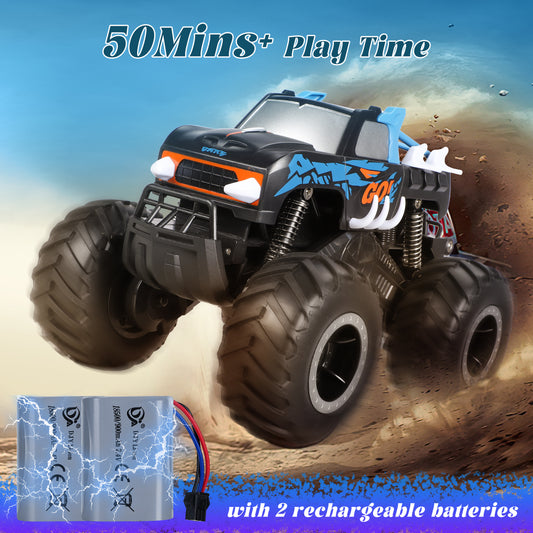 Mibescal 1:16 Remote Control Waterproof Monster Truck Toys with 2 batteries