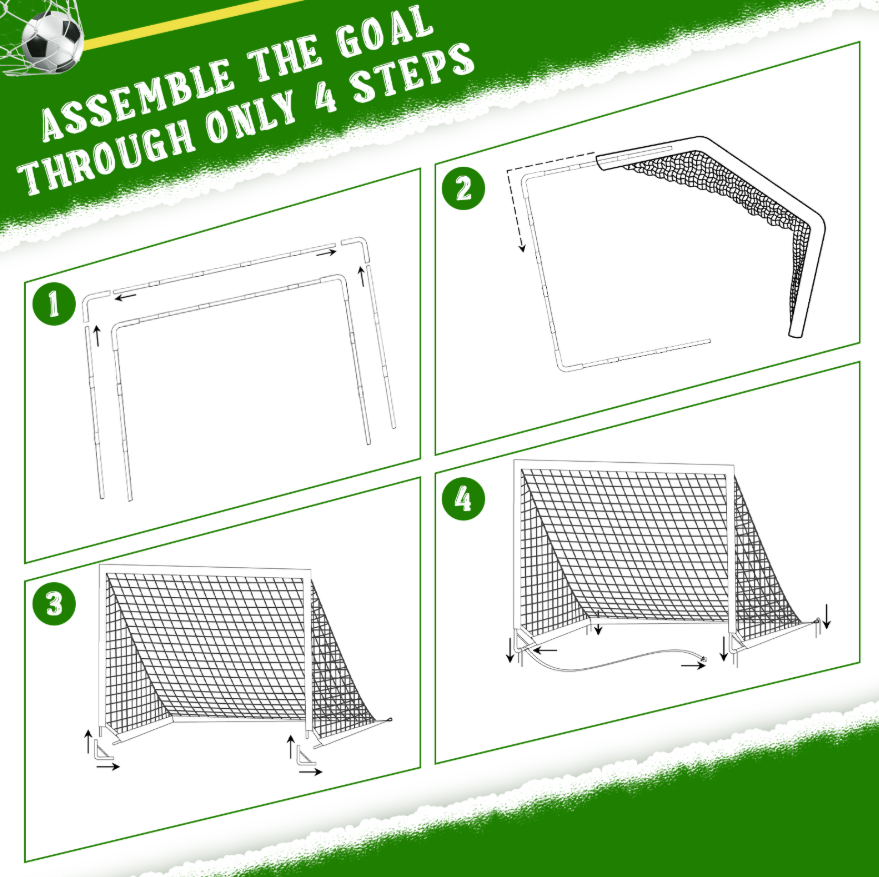 Vipuse 2 Pack 4x3ft Soccer Goals&Ball Set for Kids/Teenagers, Portable Pop Up Training Kits for Backyard/Outdoors
