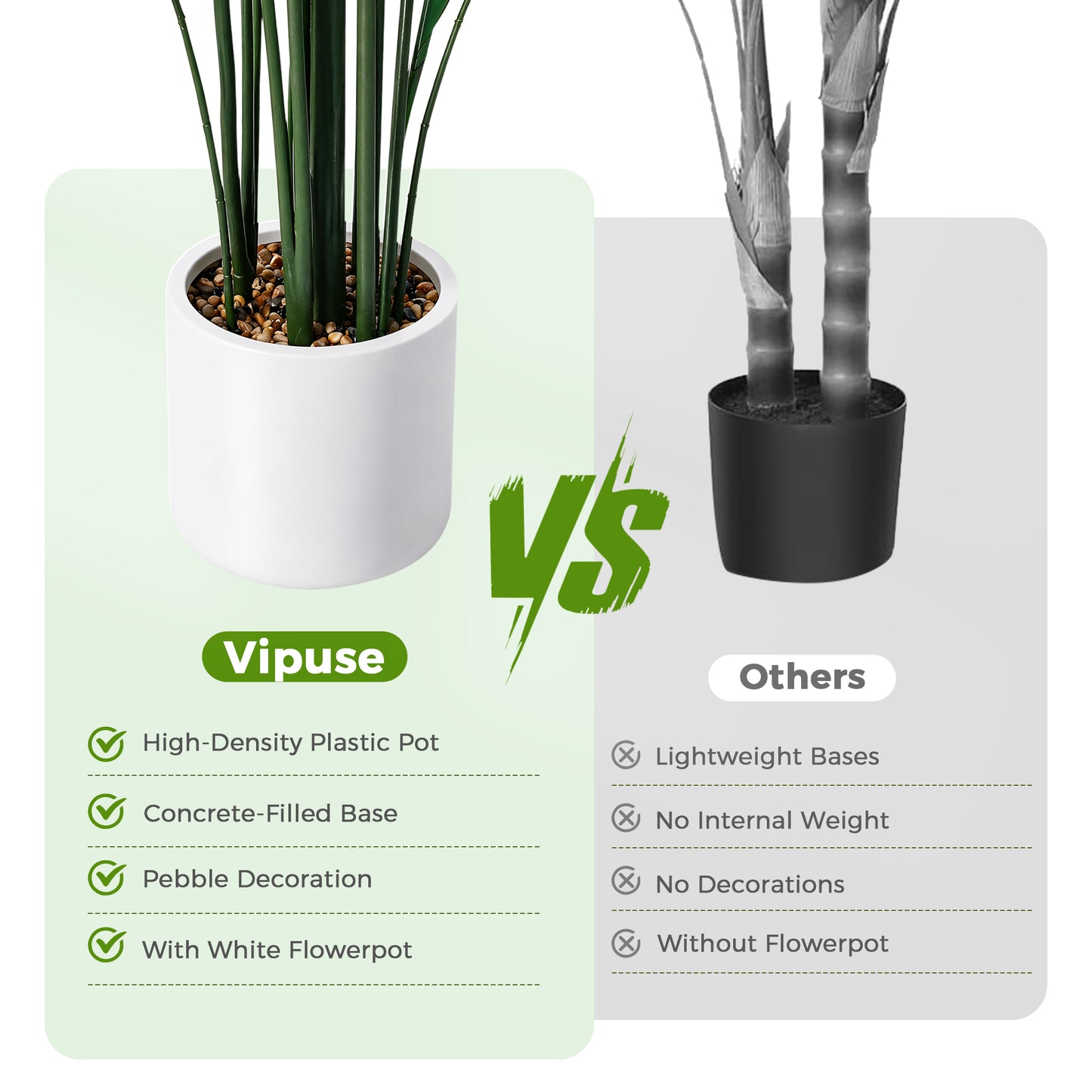 Vipuse 4 Feet Artificial Plant Fake Tropical Bird of Paradise Tree for Home Office Wedding Valenine Decor