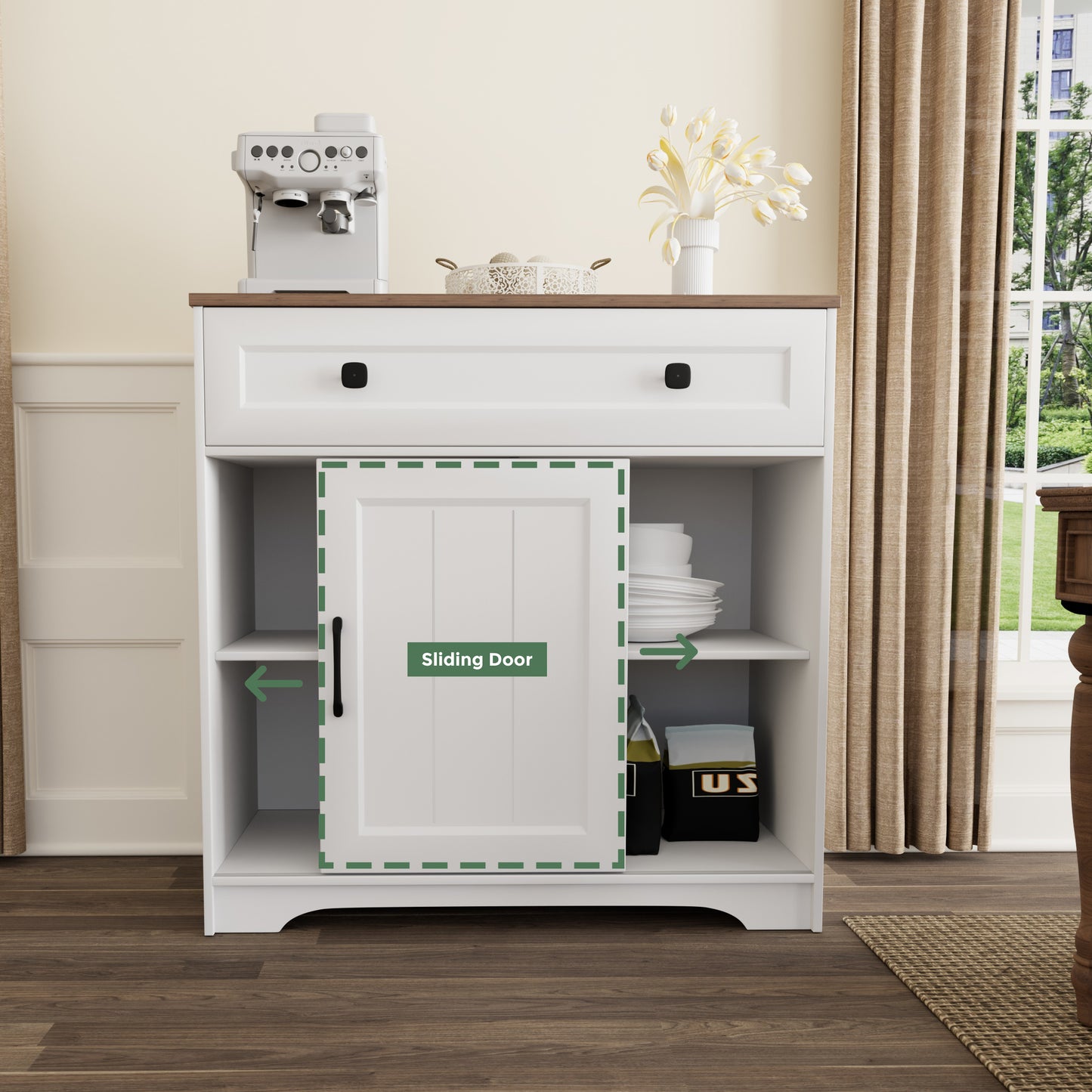 Nifamembo Storage Buffet Cabinet with Drawers, Floor Sideboard, Entryway Console Cabinet for Kitchen, Dinning Room