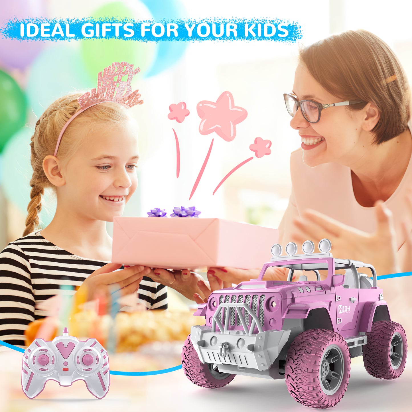 Mibescal Pink Remote Control Jeep