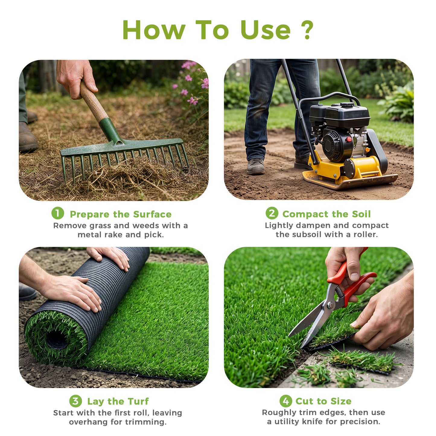Vipuse Artificial Grass Rug, 5 x 6.5FT Faux Grass Turf with Drainage Holes for Garden Lawn Landscape Balcony Patio Backyard Easter Decor