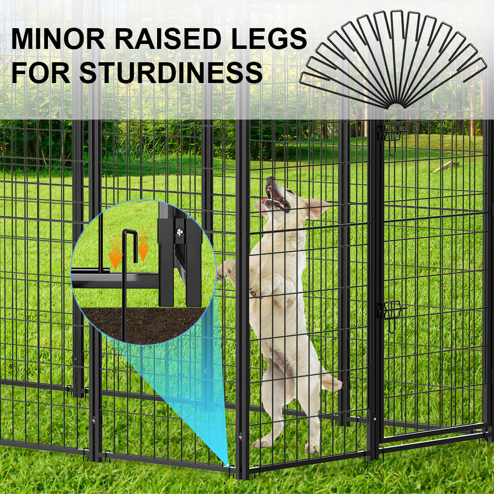 Vipuse 8' x 4' x 6' Large Dog Kennel with UV-Resistant Waterproof Roof, Heavy Duty Metal Dog Cage Crate for Indoor or Outdoor