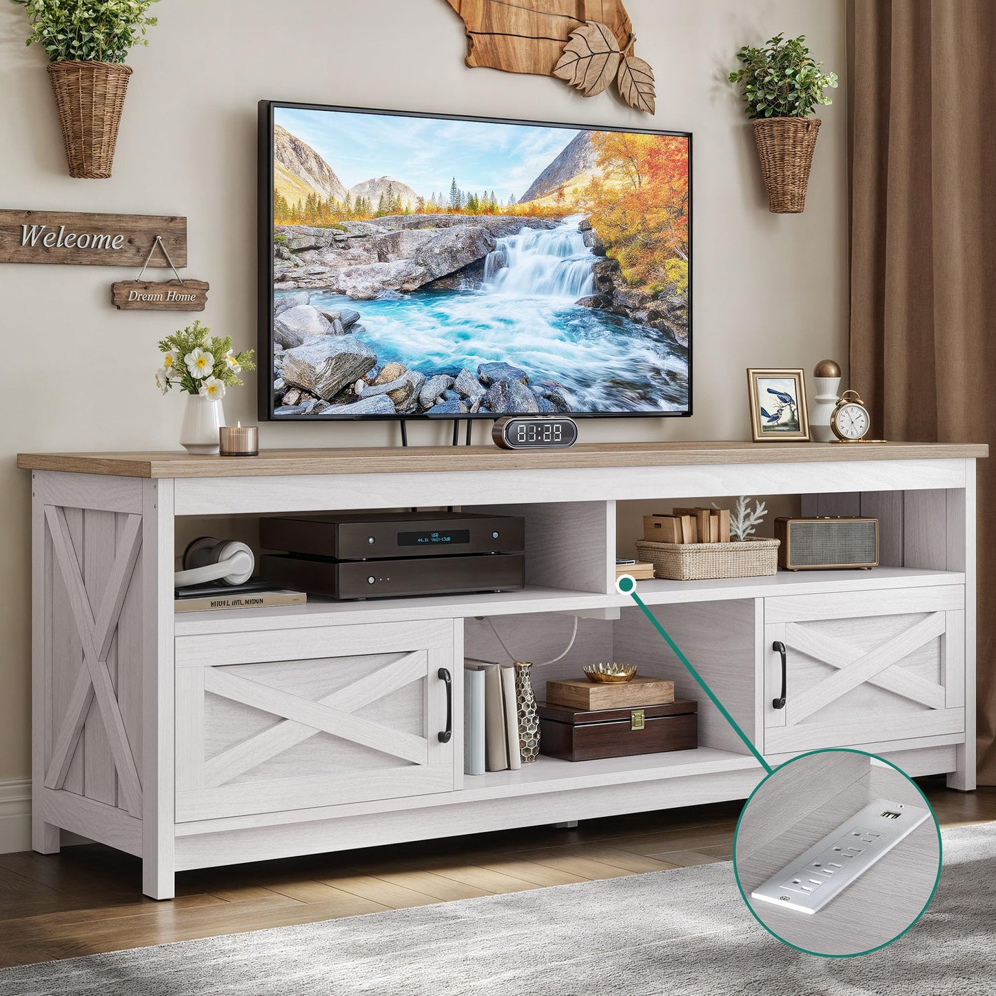 Nifamembo Modern TV Stand, Entertainment Center Console for Living Room